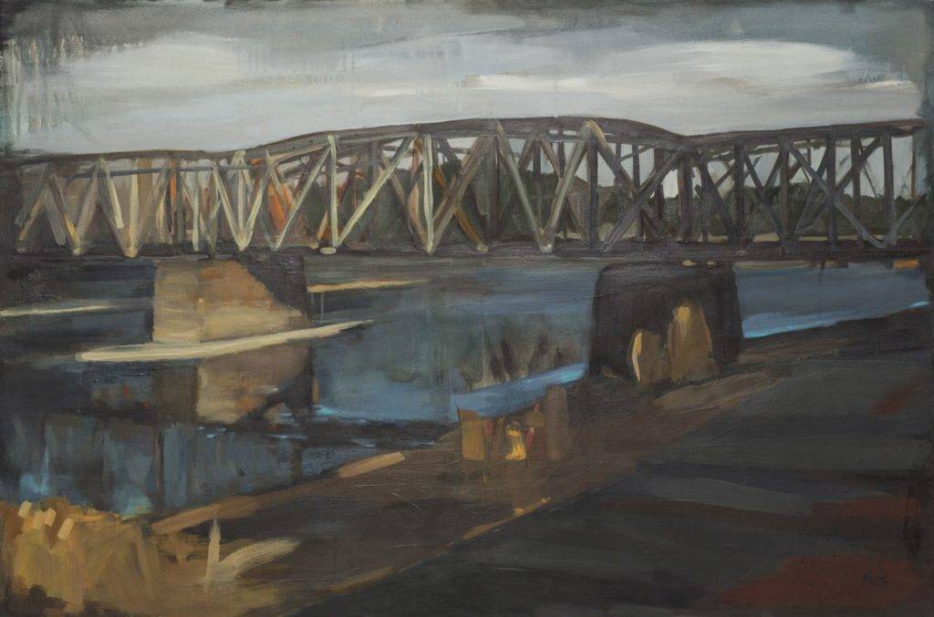 Pejzaż z mostem - Michalina Garus (2016), obraz olejny na płótnie