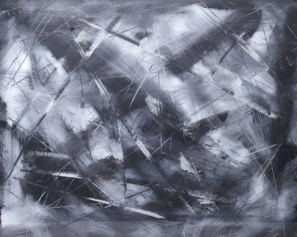 Kompozycja nr 38 - Magdalena Kobierecka (2010), akryl, technika własna, pleksi, szkło