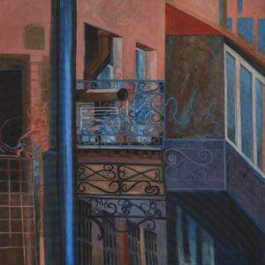 Tbilisi balkony - Ewa Miazek (2016), obraz olejny na płótnie