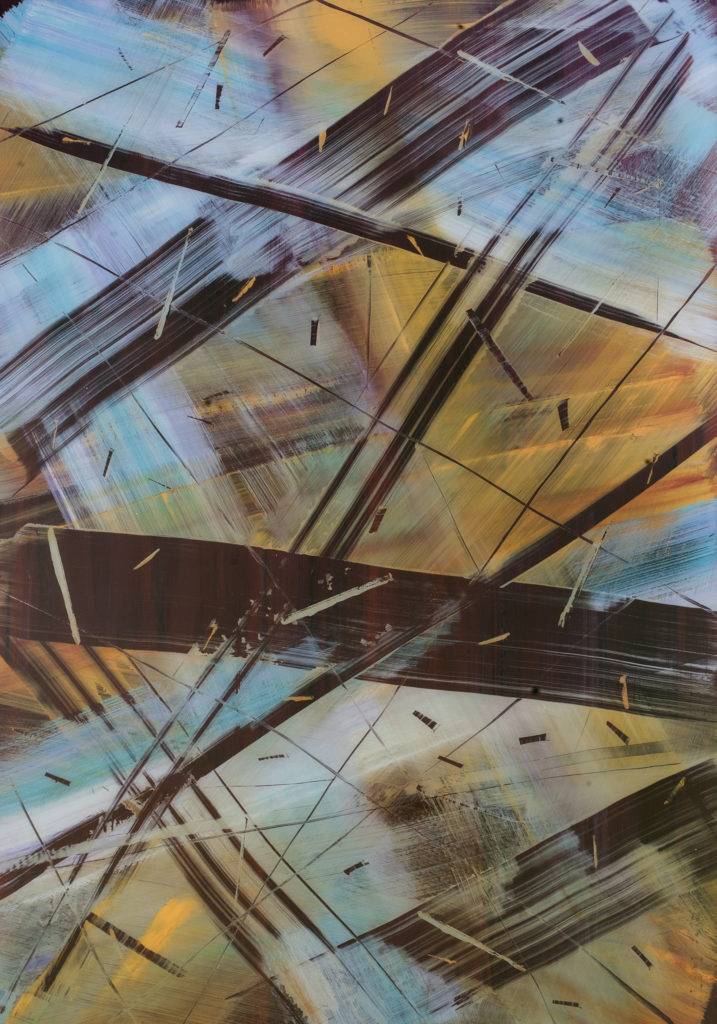 Kompozycja nr 69 - Magdalena Kobierecka (2016), akryl, technika własna, szkło