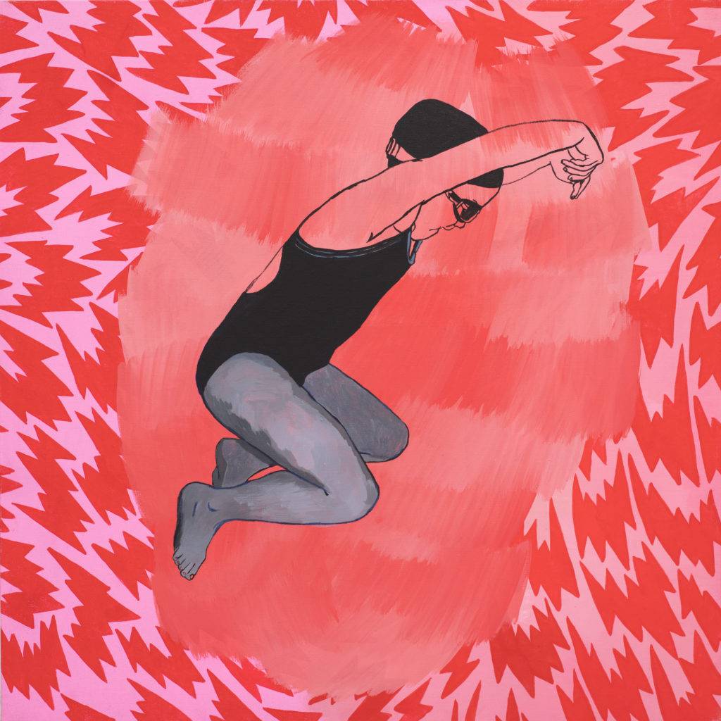 Pływaczka czerwona - Agnieszka Sandomierz (2015), obraz akrylowy na płótnie