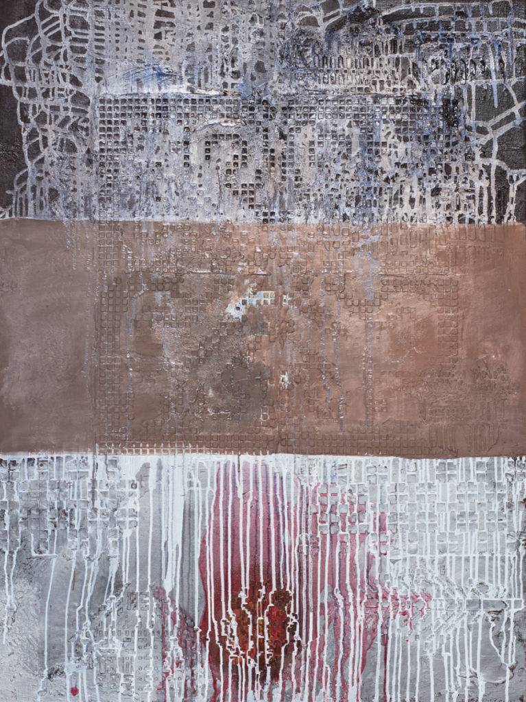 Carpet with the pink tree - Katarzyna Sienkiewicz (2016), technika mieszana na płótnie