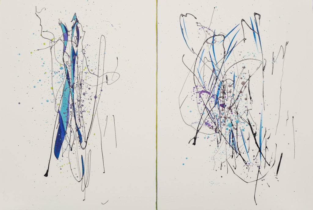Zen 1 oraz Zen 2 - Małgorzata Jastrzębska (2016), farby wodne, papier Fabriano