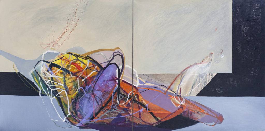 Mięso i geometria #13 - Agata Czeremuszkin-Chrut (2014), obraz akrylowo-olejny na płótnie