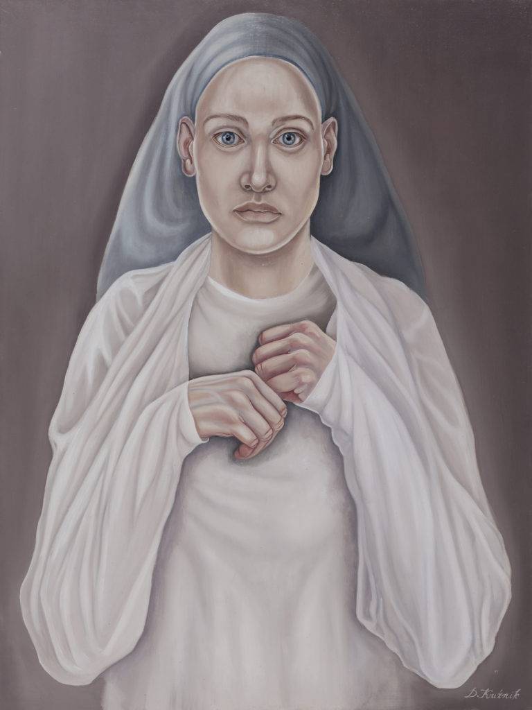 schizofreniczna madonna - Dorota Kuźnik (2017), obraz olejny na płycie