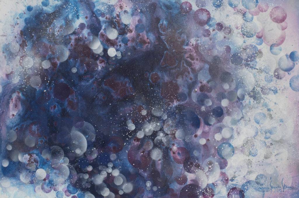 Wybuch materii - Mariola Świgulska (2017), obraz olejny na płótnie