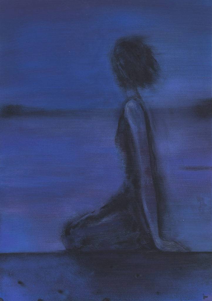 Kind of blue - Justyna Neyman (2017), technika własna, akryl, płyta