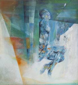Spadać w górę - Magdalena Limbach (2016), obraz akrylowo-olejny na płótnie