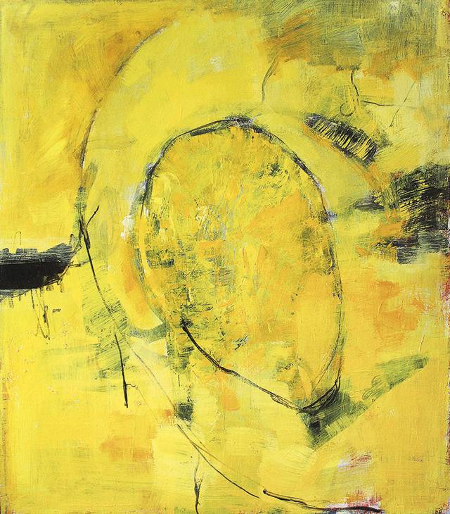 Yellow Untitled Painting - Mateusz Beźnic (2016), obraz akrylowy na płótnie