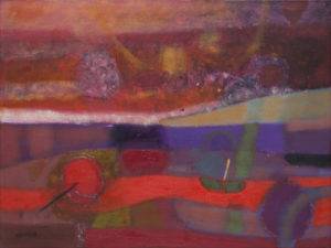 Zielona łódź - Kasia Banaś (2009), obraz olejny na płótnie