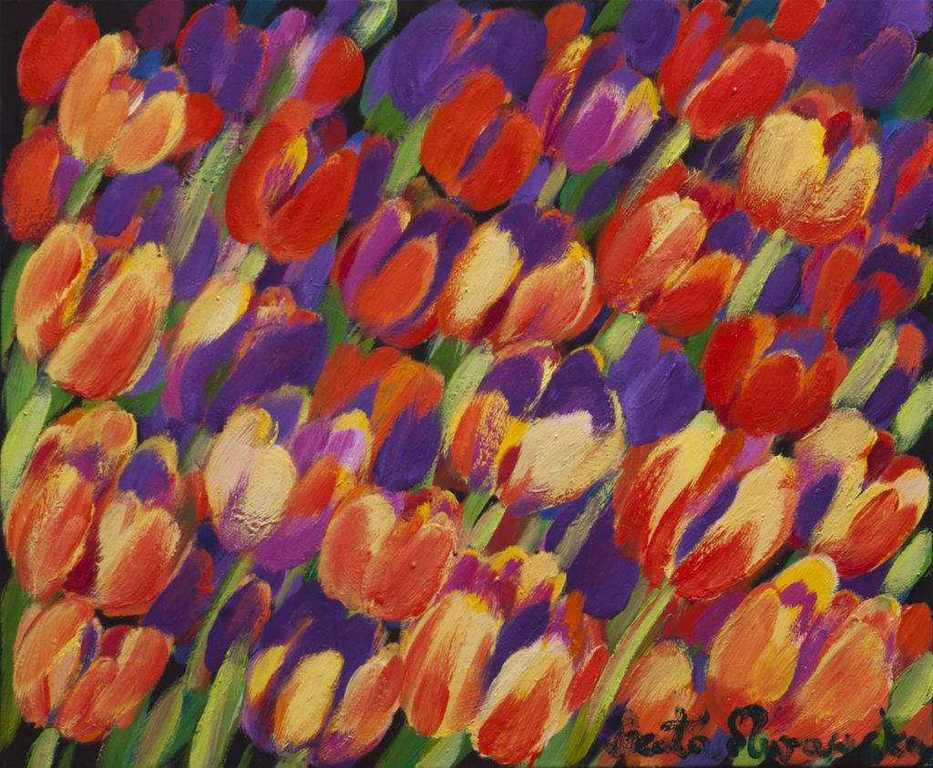 Gorące tulipany - Beata Murawska (2017), obraz olejny na płótnie