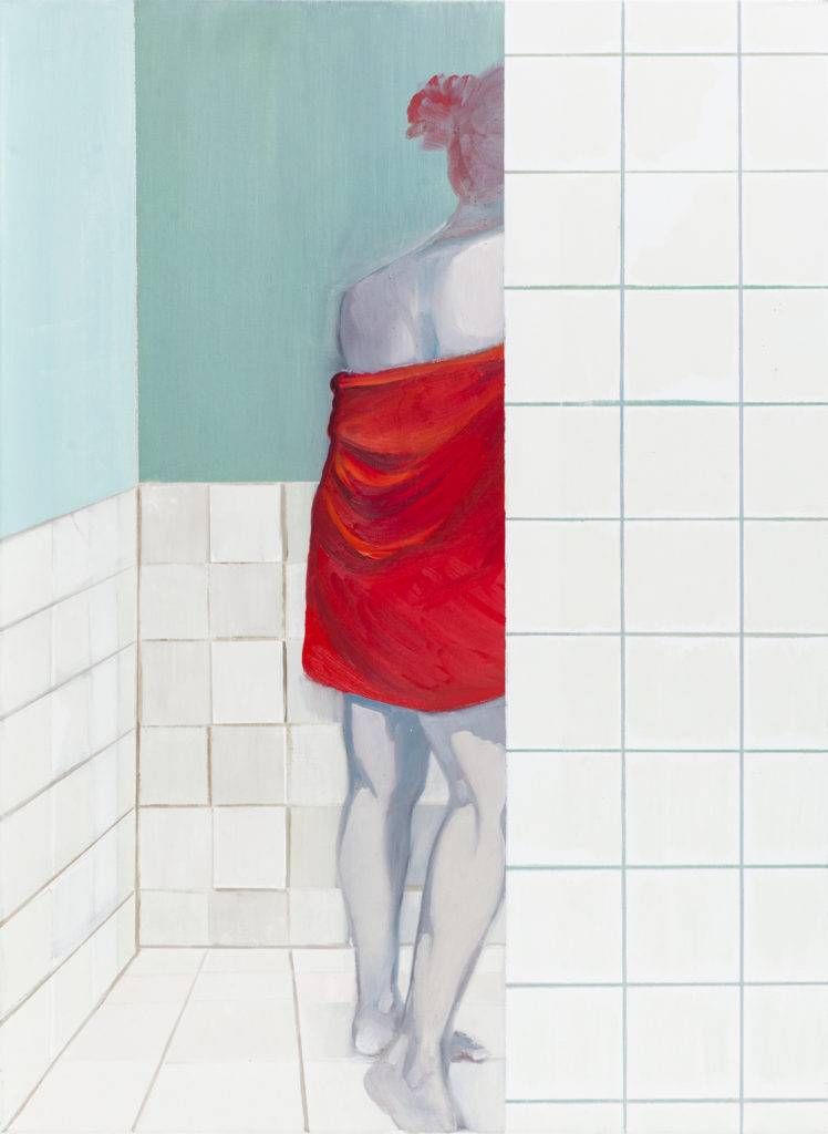 Bez głowy – w kąpieli - Hanna Zwierzchowska (2017), obraz olejny na płótnie