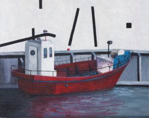 Port 9 - Ewa Miazek (2018), obraz olejny na płótnie