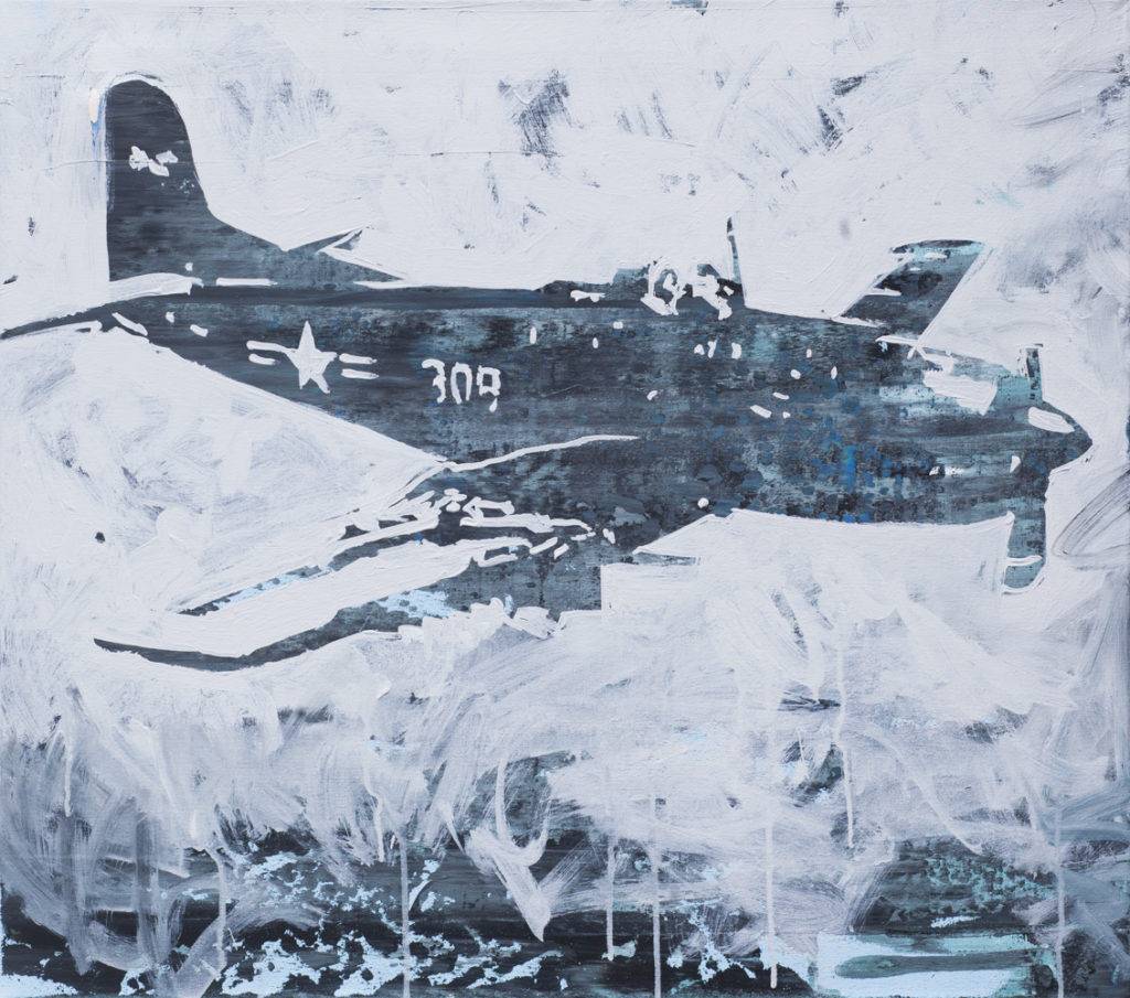 Samolot - Bartek Pszon (2018), obraz olejny na płótnie