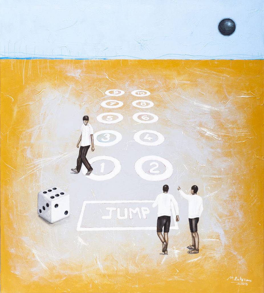 Let’s jump - Małgorzata Rukszan (2018), obraz akrylowy na płótnie