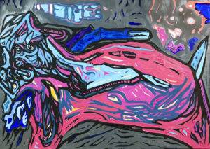 Zemsta różowej pantery - Michał Minor (2018), obraz olejny na płótnie