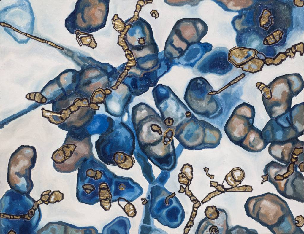 Deltaproteobacteria - Anna Mamica (2017), obraz na płótnie wykonany techniką własną