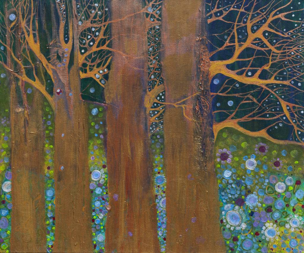 Opowieść końca lasu - Justyna Duszyńska (2017), obraz akrylowy na płótnie