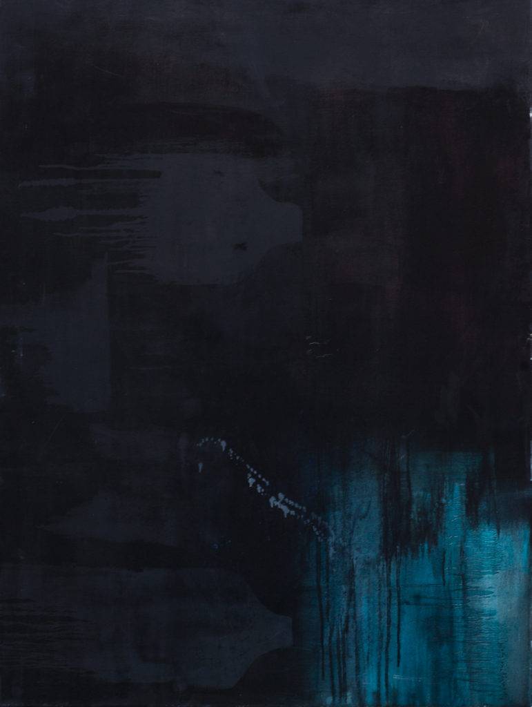 Lśnienie w czerni - Weronika Braun (2018), obraz olejny na płótnie