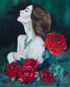 róża - Katarzyna Kuciel (2018), obraz olejny na płótnie