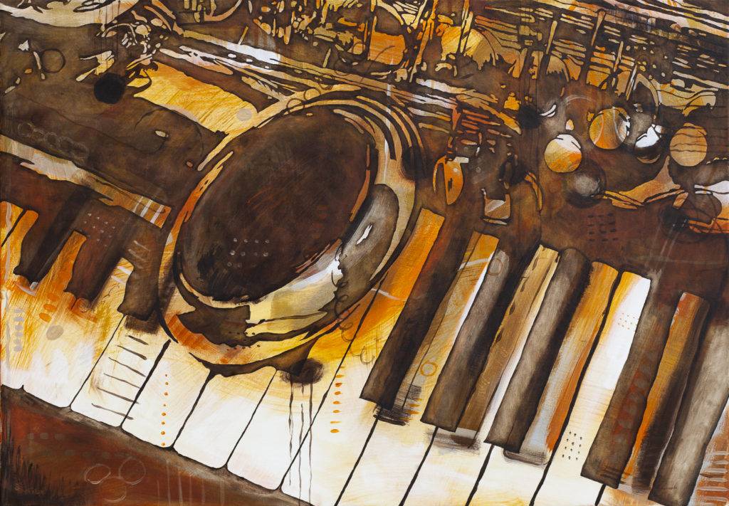 pianobar - Joanna Szumska (2018), obraz akrylowy na płótnie