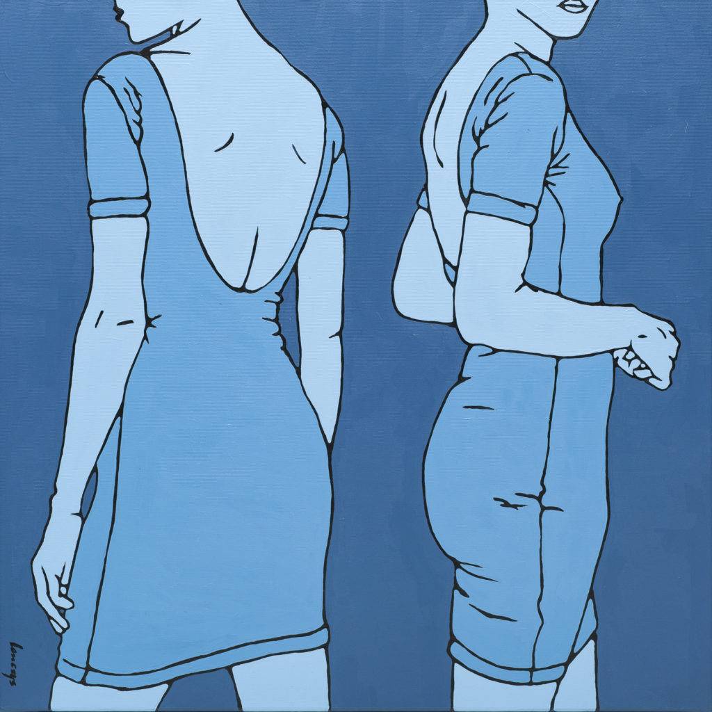 Niebieski #25 - Marcin Lenczowski (2018), obraz akrylowy na płótnie