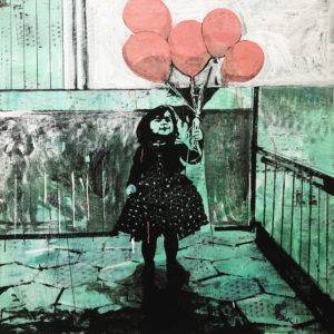 Z balonami - Bartek Pszon (2018), obraz olejny na płótnie