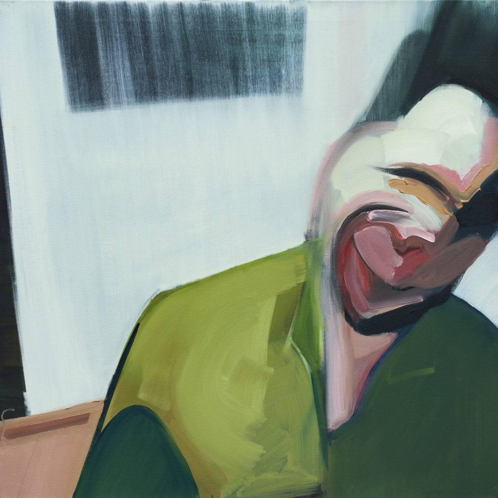 Bez tytułu z cyklu Portret z obrazem w tle - Cezary Bednarczyk (2018), obraz olejny na płótnie