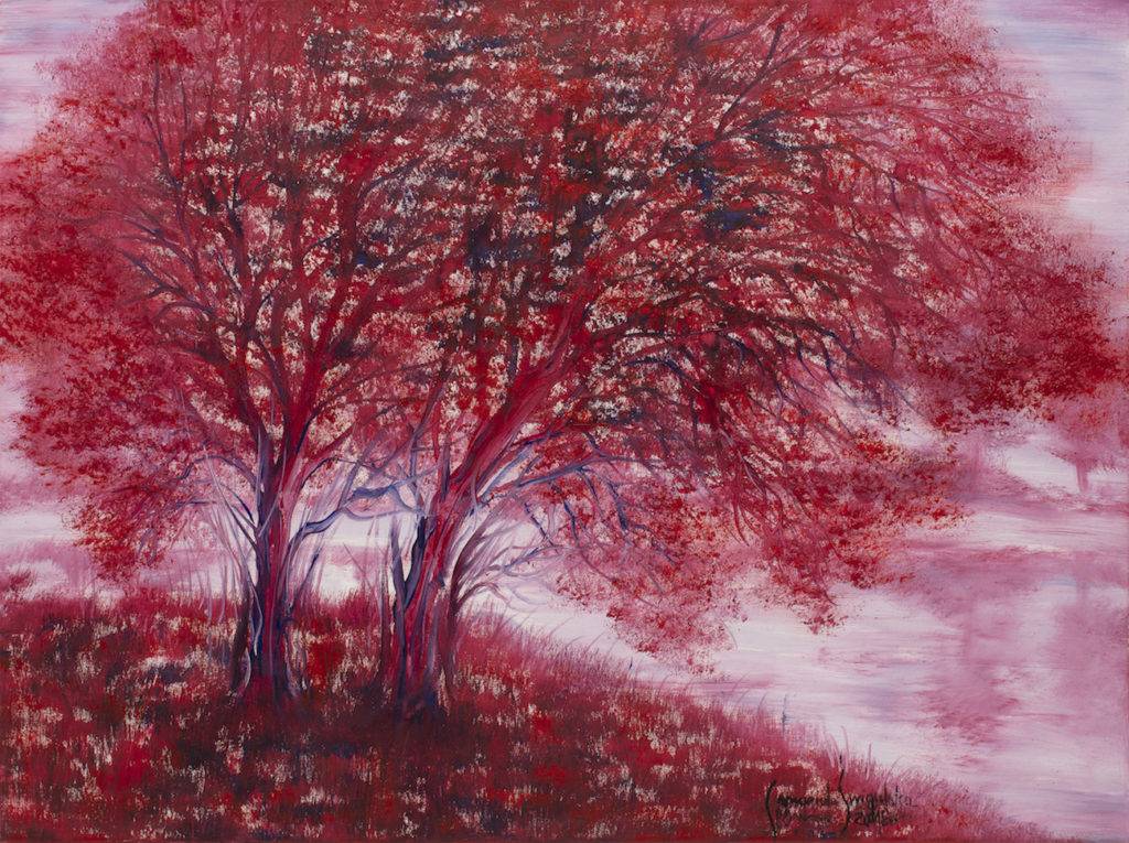 Czerwień́ natury - Mariola Świgulska (2018), obraz olejny na płótnie