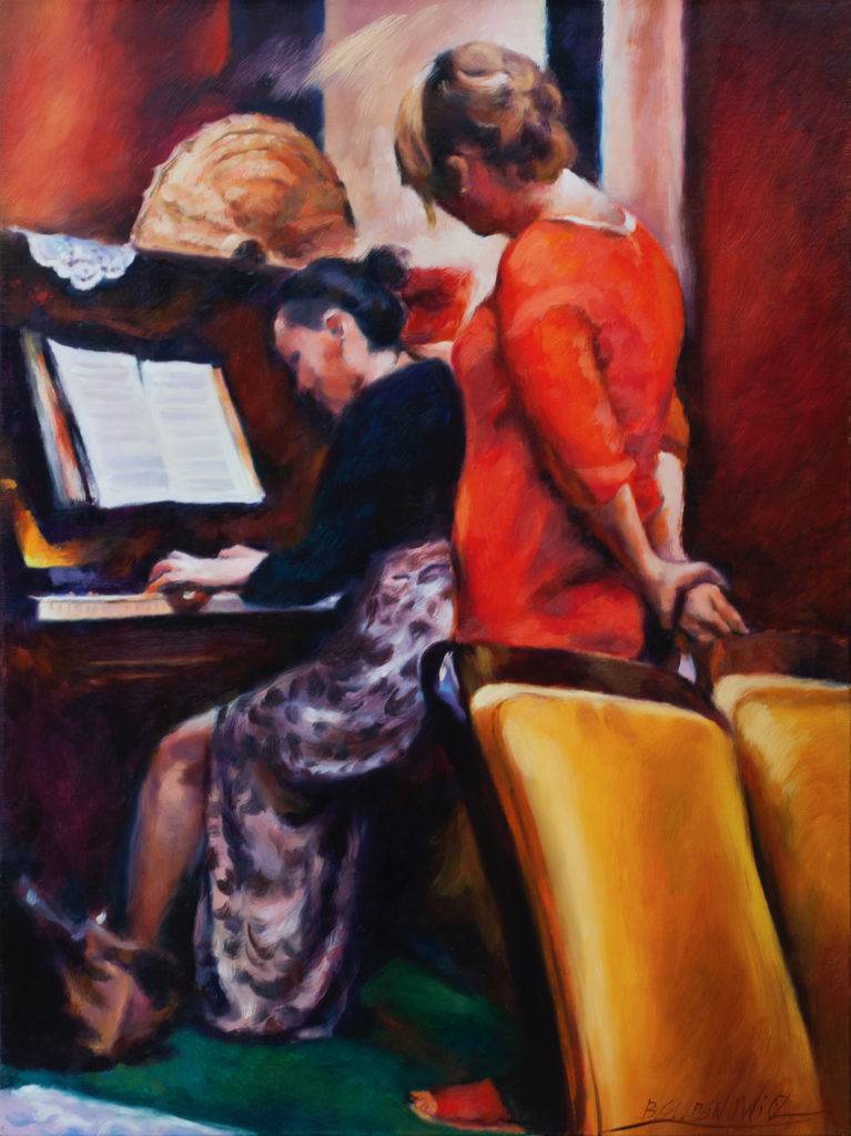 Pianino - Barbara Gulbinowicz (2018), obraz olejny na płótnie
