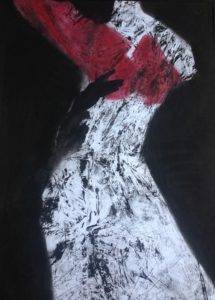 Z cyklu Muzy operowe - Agata Rościecha (2016), pastel, papier, w świetle passe-partout 85,5x61 cm, w świetle oprawy 100x70 cm