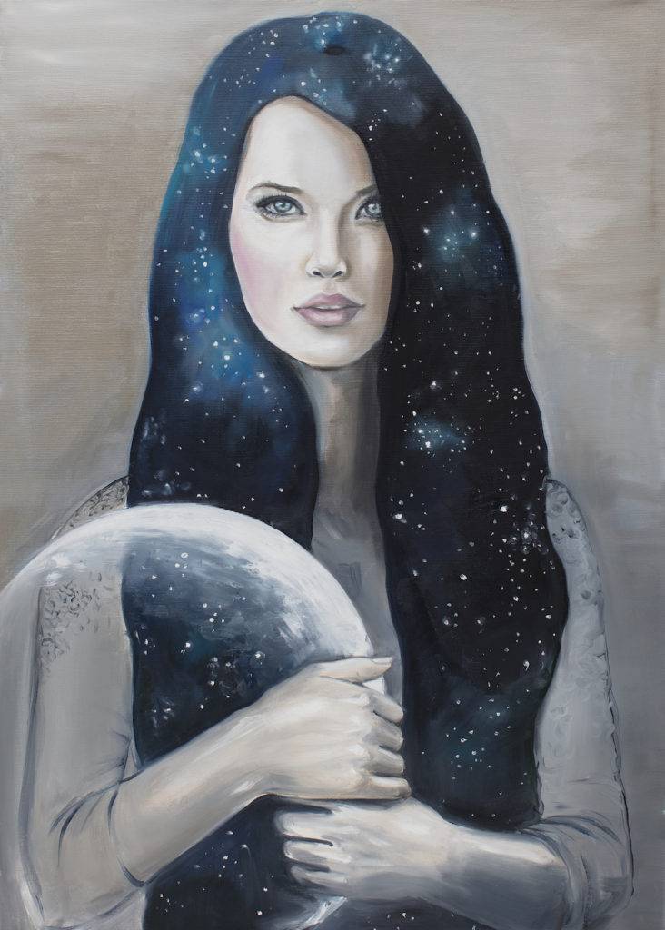 Królowa nocy - Katarzyna Kuciel (2018), obraz olejny na płótnie