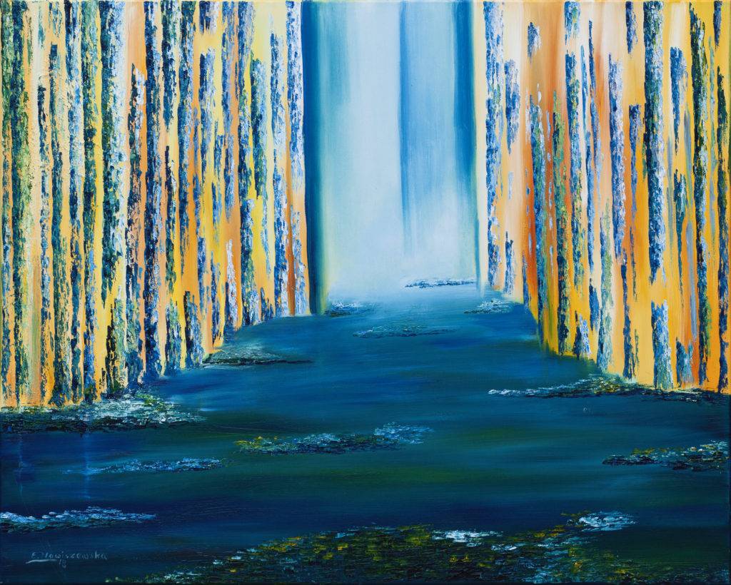 Smocza rzeka - Ewa Nowiszewska (2018), obraz olejny na płótnie