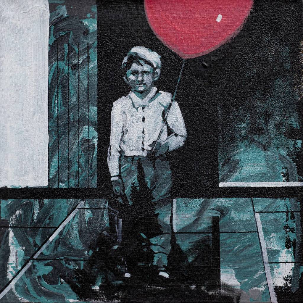 Chłopiec z balonem - Chłopiec z balonem (2018), obraz olejny na płótnie