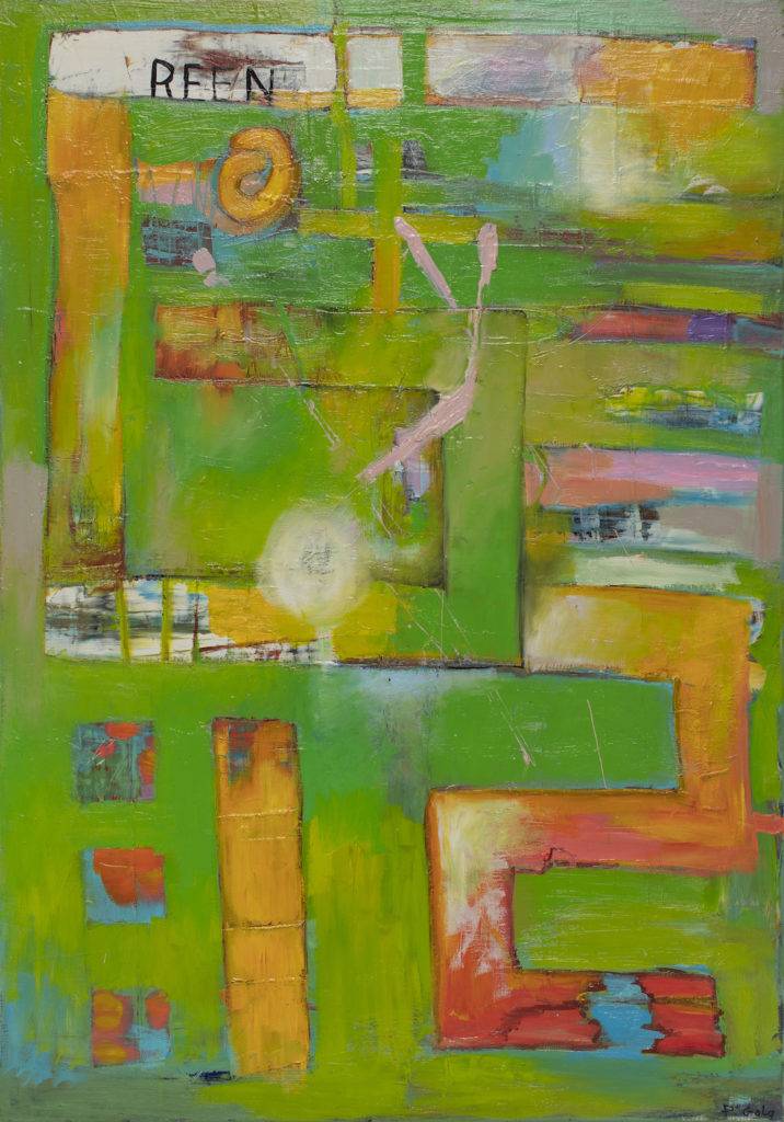 Green Abstract No.2 - Piotr Gola (2018), obraz akrylowy na płótnie