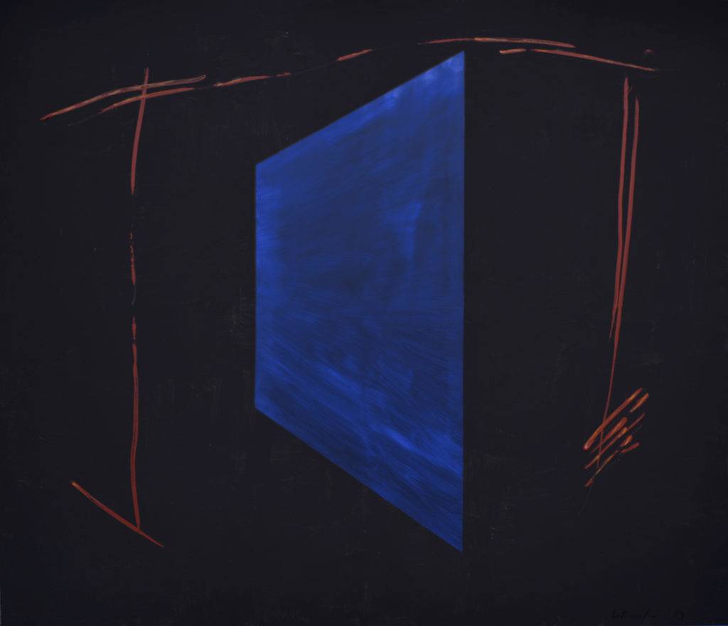 Błękitny romb - Patryk Lutomski (2019), obraz olejno-akrylowy na płótnie