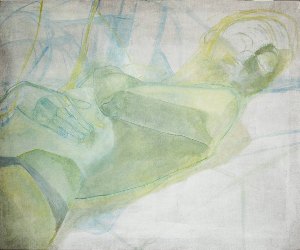Akt leżący - Aksana Wietrow (2019), obraz olejny na płótnie