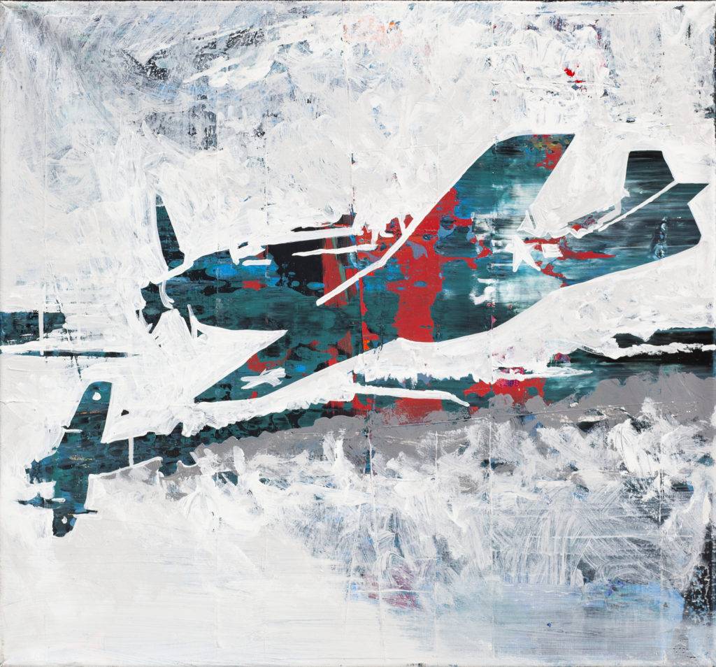 Samoloty - Bartek Pszon (2018), obraz olejny na płótnie