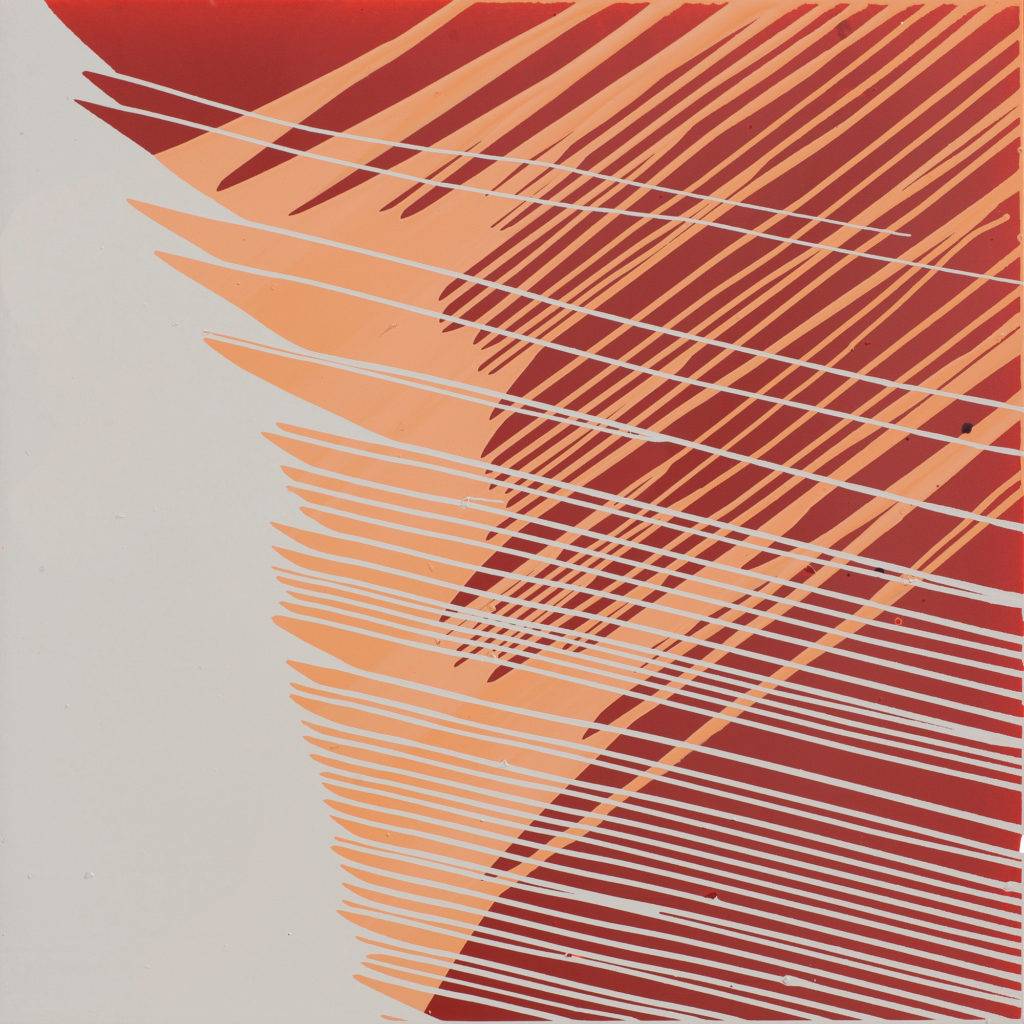 Grey/pink/red - Robert Jaworski (2019), obraz akrylowy na płótnie