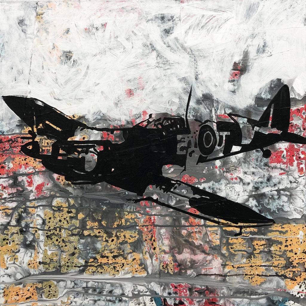 samolot - Bartek Pszon (2019), obraz olejny na płótnie