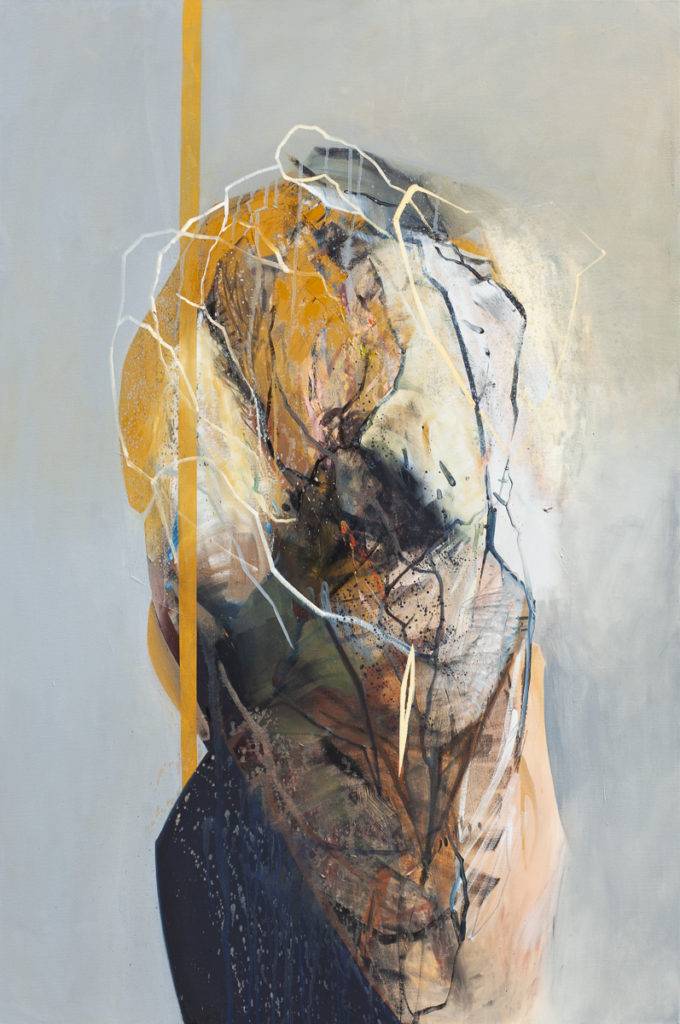 Odłamki 1 - Agata Czeremuszkin-Chrut (2019), obraz akrylowo-olejny na płótnie