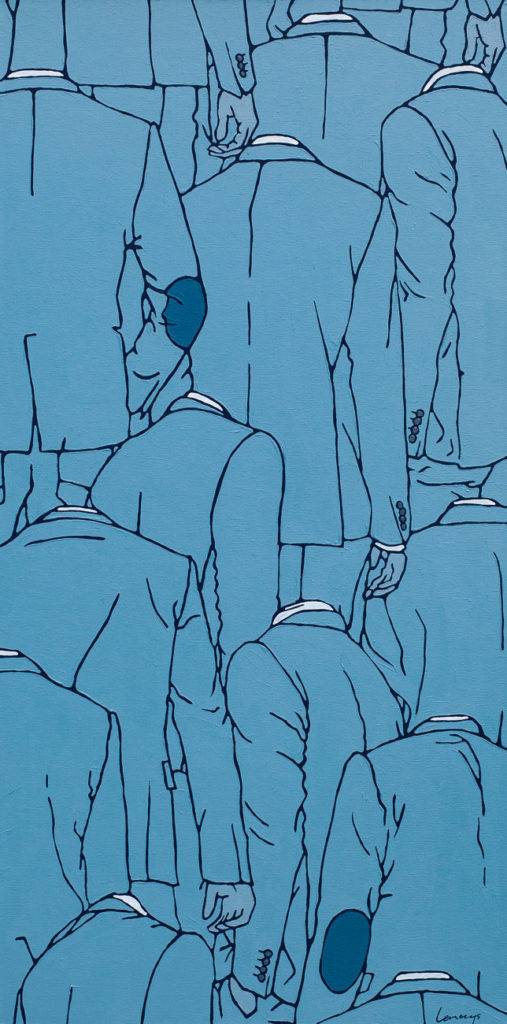 Niebieski 40 - Marcin Lenczowski (2019), obraz akrylowy na płótnie