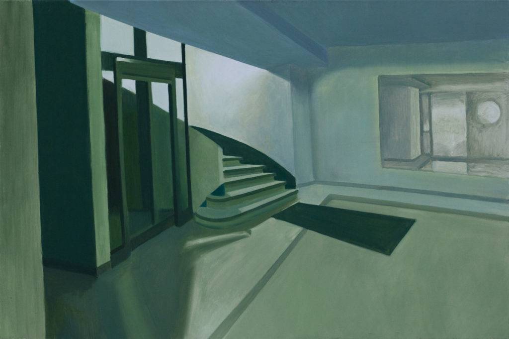 Klatka schodowa - Tymon Tryzno (2019), obraz olejny na płótnie
