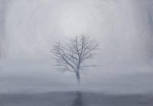 Mgła - Michał Przewłocki (2019), obraz olejny na płótnie