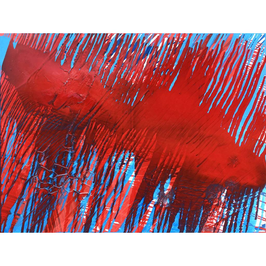 Red-blue - Robert Jaworski (2019), obraz akrylowo-olejny na płótnie