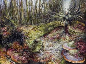 Medeina – Bogini Lasów pogańskich Prusów - Andrzej Masianis, obraz akrylowy na płótnie