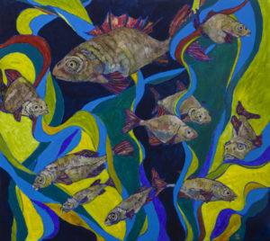 Ryby - Katarzyna Borkowska (2019), obraz olejny na płótnie