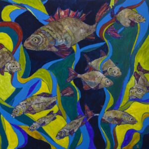 Ryby - Katarzyna Borkowska (2019), obraz olejny na płótnie