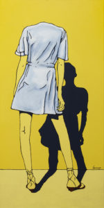 Żółty nr 19 - Marcin Lenczowski (2019), obraz akrylowy na płótnie