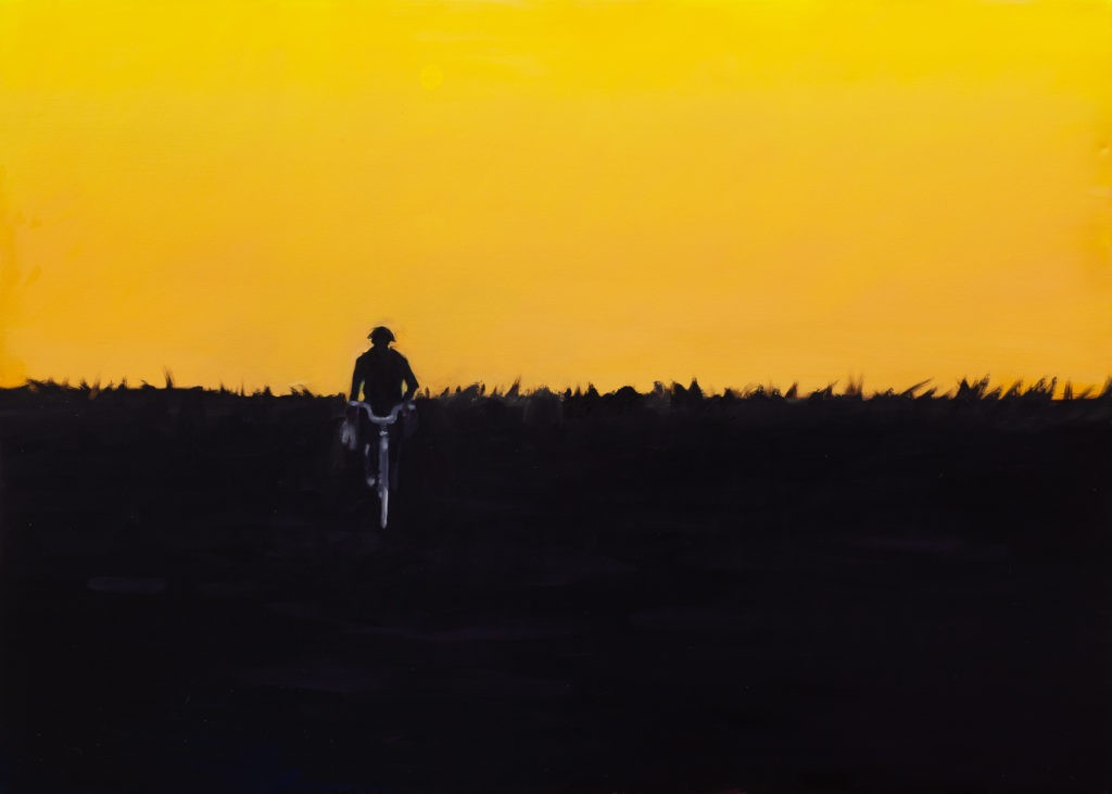 Jazda od świtu do nocy - Małgorzata Śmigielska (2020), obraz olejny na płótnie